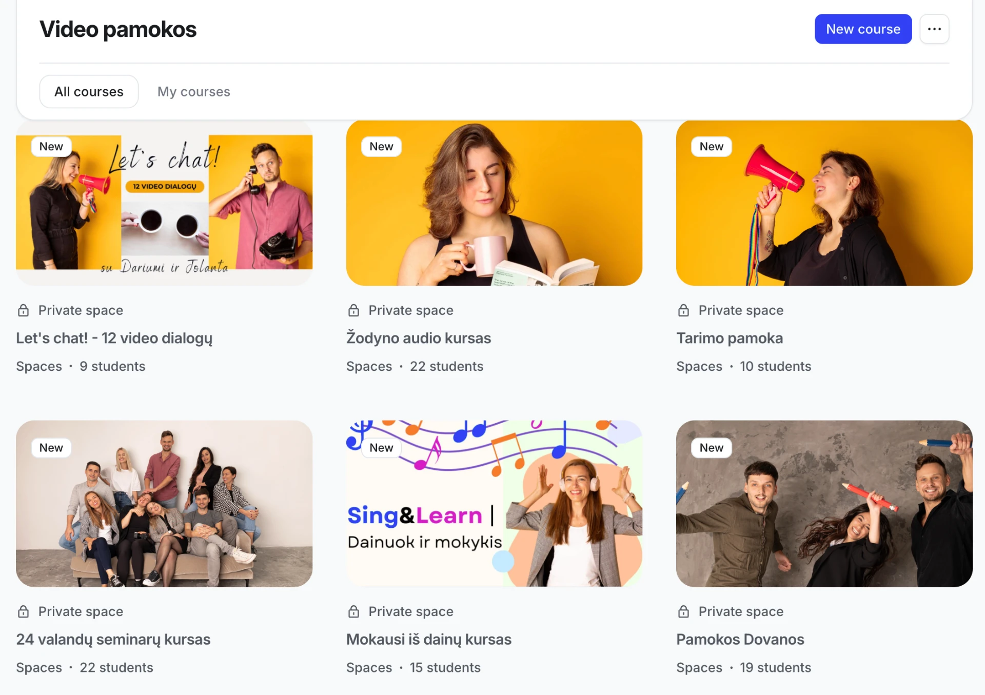 AKKO platformos video pamokų ir kursų biblioteka